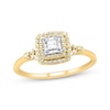 Thumbnail Image 1 of Princess-Cut Diamond Cushion Double Halo Engagement Ring 1/4 ct tw 10K Yellow Gold