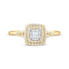 Thumbnail Image 3 of Princess-Cut Diamond Cushion Double Halo Engagement Ring 1/4 ct tw 10K Yellow Gold