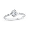 Thumbnail Image 1 of Pear-Shaped Diamond Halo Engagement Ring 3/8 ct tw 10K White Gold