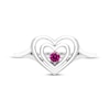 Thumbnail Image 2 of Believe in Love Lab-Created Ruby Double Heart Ring Sterling Silver
