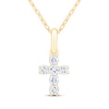 Thumbnail Image 1 of Diamond Cross Necklace 1/4 ct tw 10K Yellow Gold 18&quot;