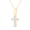 Thumbnail Image 2 of Diamond Cross Necklace 1/4 ct tw 10K Yellow Gold 18&quot;