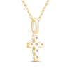 Thumbnail Image 3 of Diamond Cross Necklace 1/4 ct tw 10K Yellow Gold 18&quot;