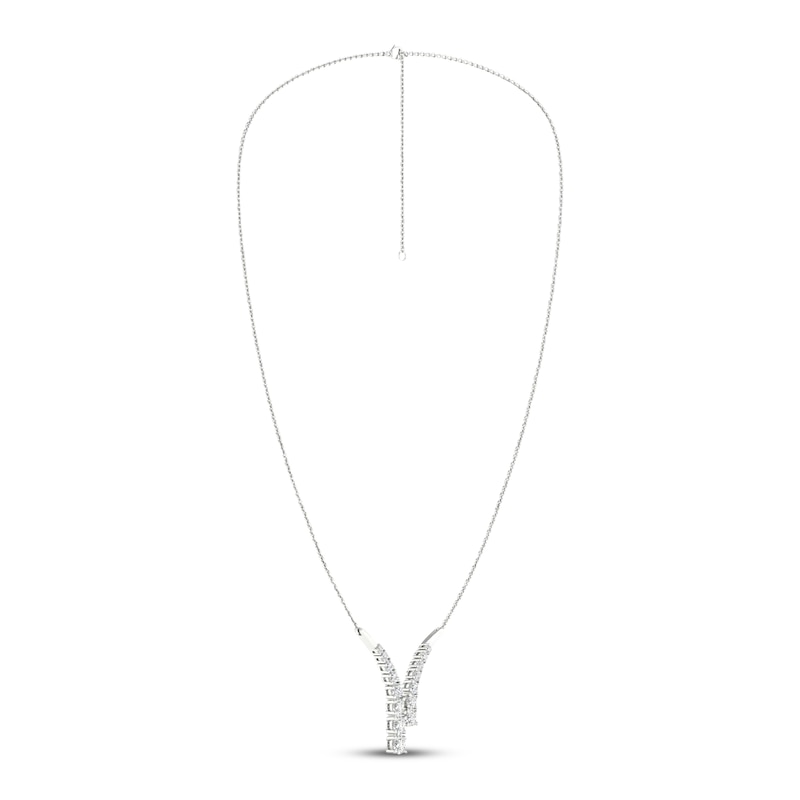 Lab-Created Diamonds by KAY Bypass Necklace 1 ct tw 14K White Gold