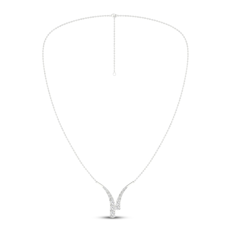 Lab-Created Diamonds by KAY Bypass Necklace 1 ct tw 14K White Gold
