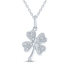 Thumbnail Image 2 of Diamond Accent Clover Necklace Sterling Silver 18&quot;