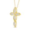 Thumbnail Image 2 of Diamond Twist Cross Necklace 1/6 ct tw 10K Yellow Gold 18&quot;