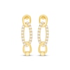 Thumbnail Image 2 of Diamond Chain Link Hoop Earrings 1/4 ct tw 10K Yellow Gold