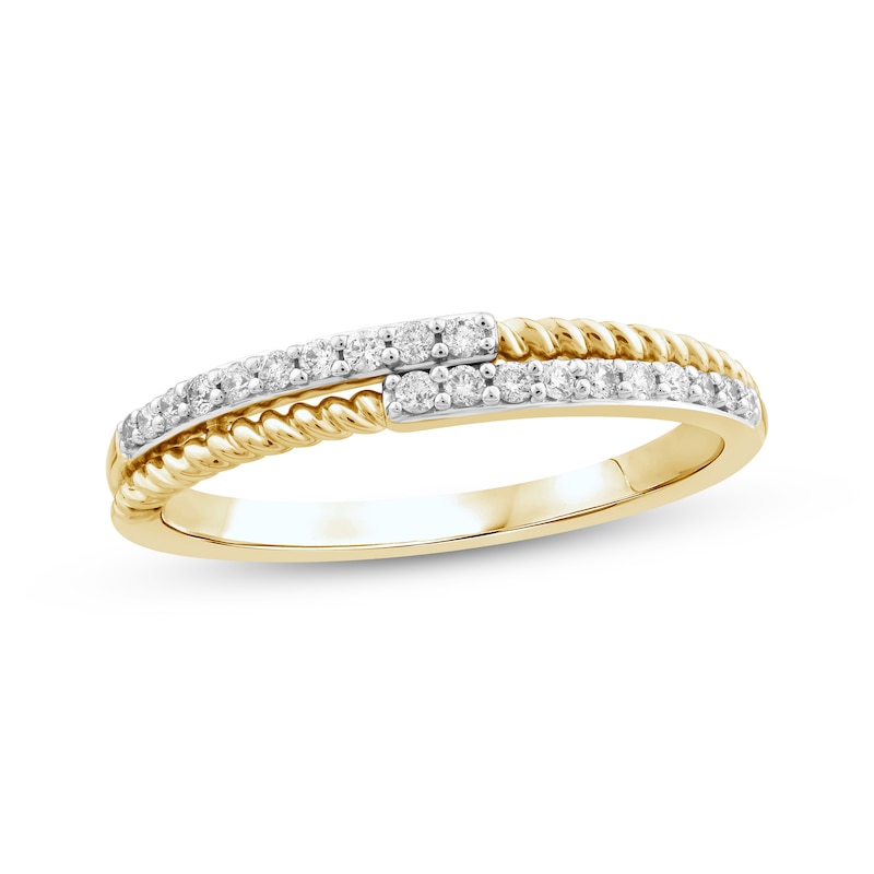 Threads of Love Diamond Two-Row Anniversary Ring 1/6 ct tw 14K Yellow Gold