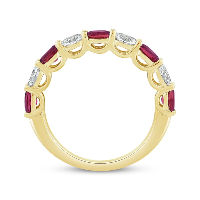 Lab-Created Diamonds by KAY Oval-Cut Lab-Created Ruby Ring 5/8 ct tw 14K Yellow Gold