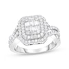 Thumbnail Image 1 of Multi-Diamond Double Halo Engagement Ring 1 ct tw 14K White Gold