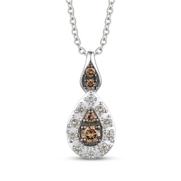 Le Vian Diamond Teardrop Necklace 1/6 ct tw 14K Vanilla Gold 19&quot;