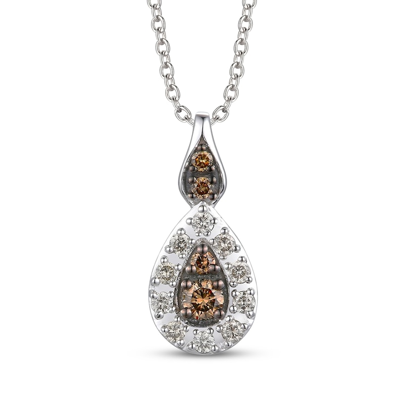 Main Image 1 of Le Vian Diamond Teardrop Necklace 1/6 ct tw 14K Vanilla Gold 19&quot;