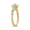 Thumbnail Image 2 of Round-Cut Diamond Cushion Halo &quot;XO&quot; Engagement Ring 1/4 ct tw 10K Yellow Gold