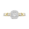 Thumbnail Image 3 of Round-Cut Diamond Cushion Halo &quot;XO&quot; Engagement Ring 1/4 ct tw 10K Yellow Gold