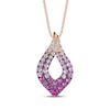 Thumbnail Image 1 of Le Vian Pink Ombré & White Sapphire Necklace 14K Strawberry Gold 20&quot;