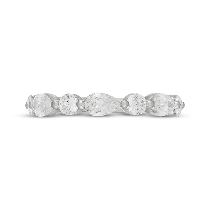 Main Image 3 of Neil Lane Artistry Pear-Shaped & Round-Cut Lab-Grown Diamond Anniversary Ring 1-1/2 ct tw 14K White Gold