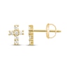 Thumbnail Image 1 of Children's Cubic Zirconia Cross Stud Earrings 14K Yellow Gold