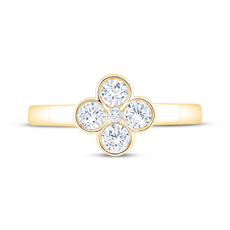 Main Image 3 of Diamond Clover Fashion Ring 1/2 ct tw 18K Yellow Gold