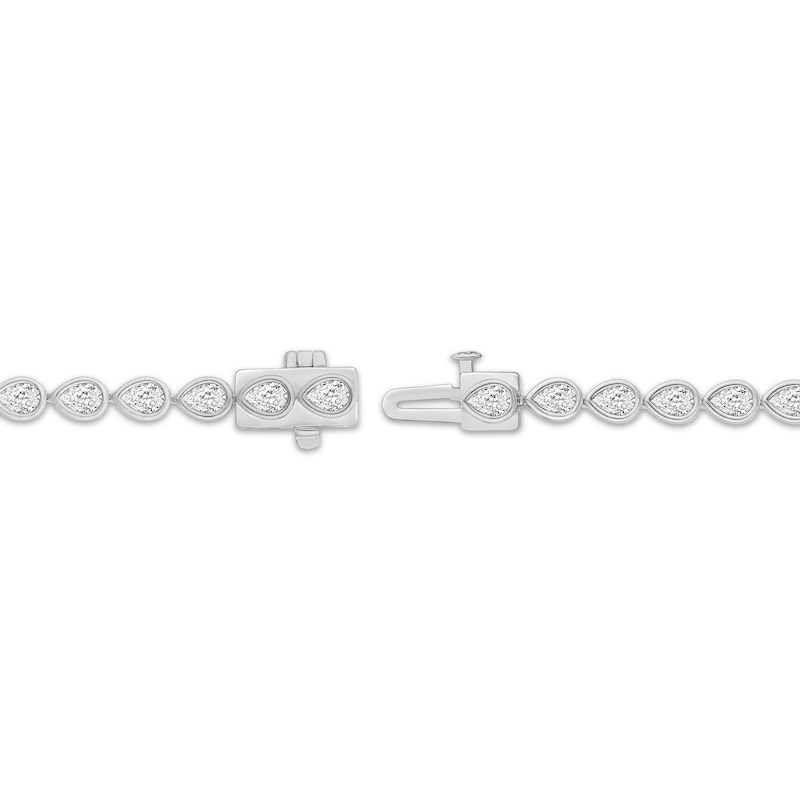 Main Image 2 of Lab-Grown Diamonds by KAY Pear-Shaped Tennis Bracelet 3 ct tw 14K White Gold 7&quot;