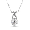 Thumbnail Image 1 of White Lab-Created Sapphire Solitaire Necklace Sterling Silver 18&quot;