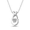 Thumbnail Image 3 of White Lab-Created Sapphire Solitaire Necklace Sterling Silver 18&quot;