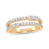 Thumbnail Image 1 of Baguette & Round-Cut Diamond Faux-Stack Ring 1/2 ct tw 14K Yellow Gold