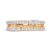 Thumbnail Image 3 of Baguette & Round-Cut Diamond Faux-Stack Ring 1/2 ct tw 14K Yellow Gold