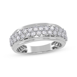 Diamond Two-Row Ring 1/2 ct tw 14K White Gold