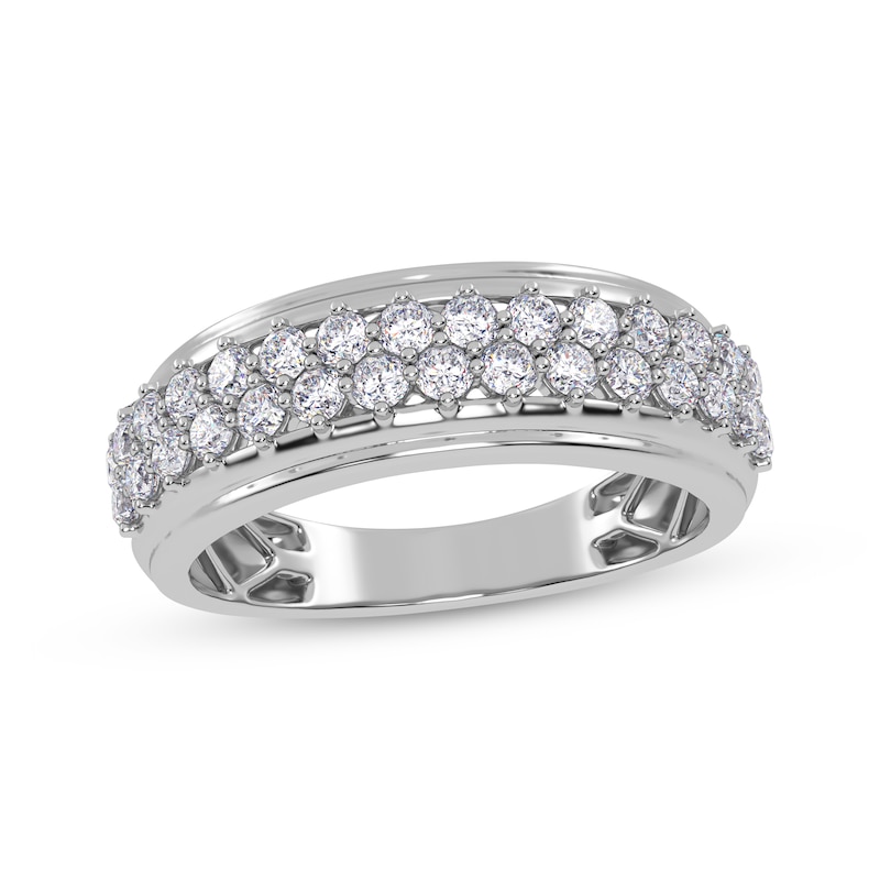 Main Image 1 of Diamond Two-Row Ring 1/2 ct tw 14K White Gold