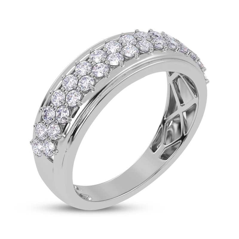 Main Image 2 of Diamond Two-Row Ring 1/2 ct tw 14K White Gold