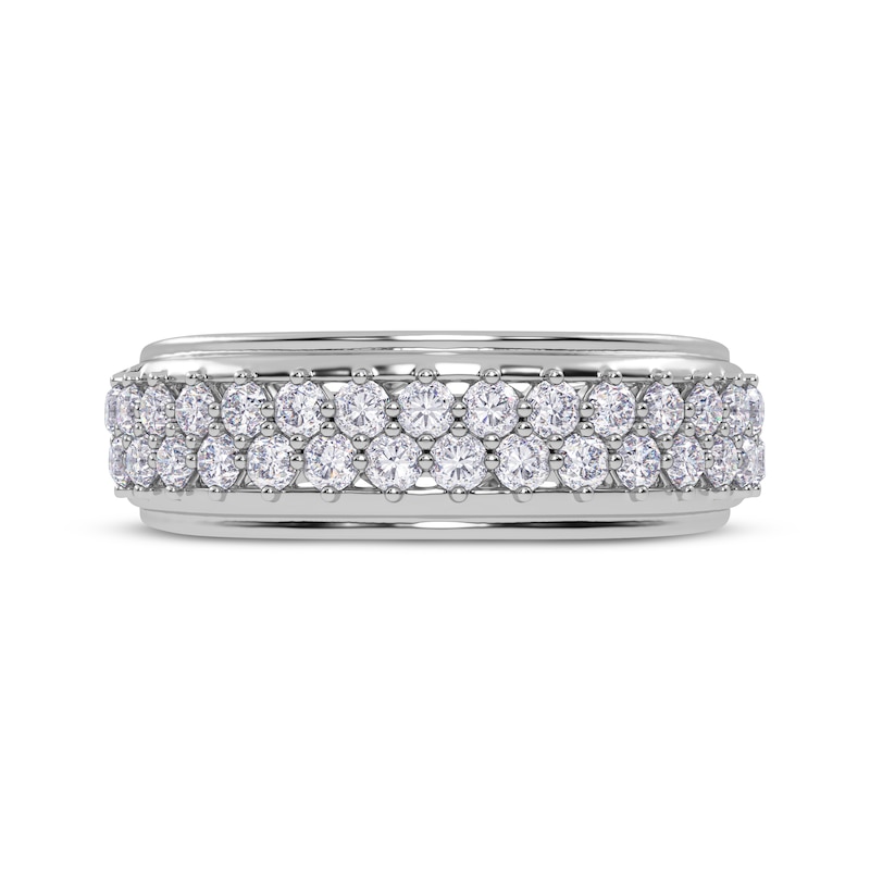 Main Image 3 of Diamond Two-Row Ring 1/2 ct tw 14K White Gold