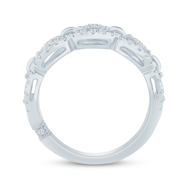 Main Image 3 of Monique Lhuillier Bliss Lab-Grown Diamond Round & Baguette-Cut Anniversary Ring 5/8 ct tw 18K White Gold