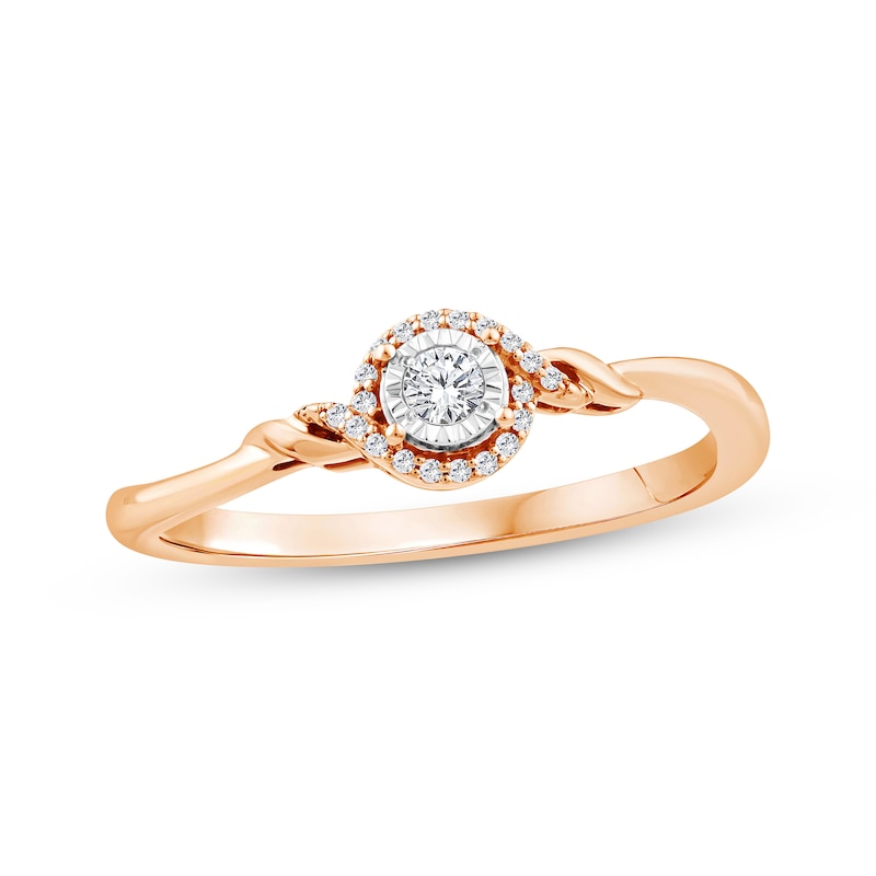 Main Image 1 of Diamond Promise Ring 1/10 ct tw24K Rose Gold Vermeil Sterling Silver