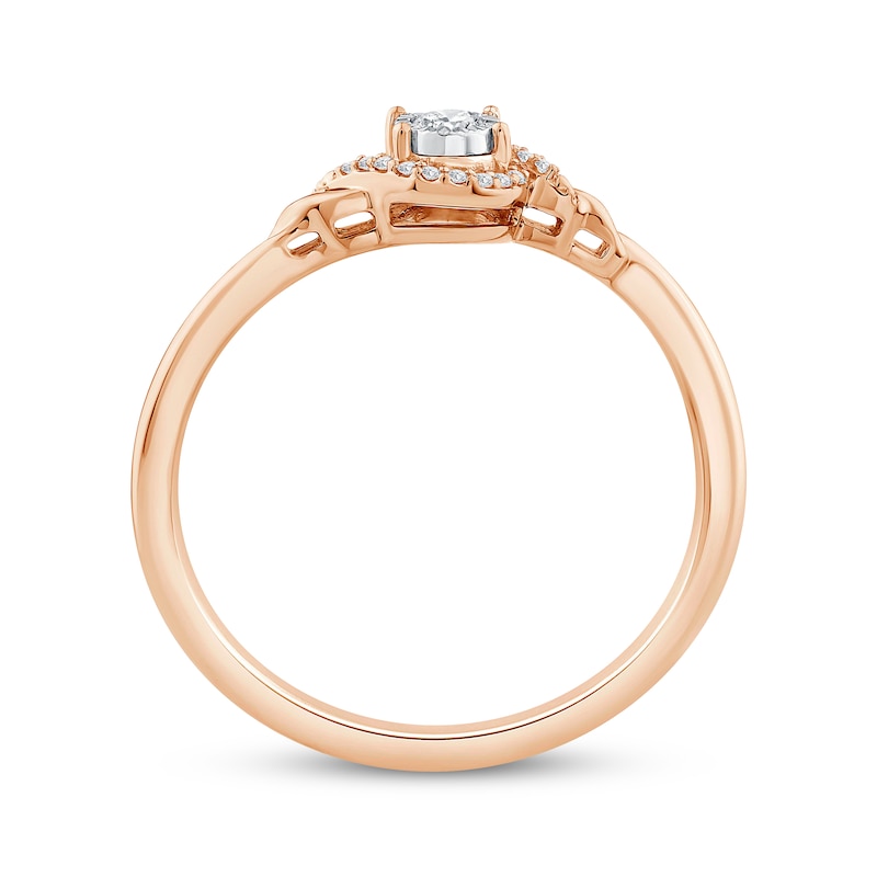 Main Image 3 of Diamond Promise Ring 1/10 ct tw24K Rose Gold Vermeil Sterling Silver