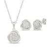 Thumbnail Image 1 of Multi-Diamond Twist Circle Necklace & Earrings Gift Set 1/10 ct tw Sterling Silver