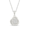 Thumbnail Image 2 of Multi-Diamond Twist Circle Necklace & Earrings Gift Set 1/10 ct tw Sterling Silver