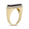 Thumbnail Image 2 of Men's Baguette-Cut Garnet & White Lab-Created Sapphire Ring 14K Yellow Gold