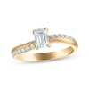 Thumbnail Image 1 of Emerald-Cut Diamond Curve Engagement Ring 3/4 ct tw 10K Yellow Gold