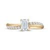 Thumbnail Image 3 of Emerald-Cut Diamond Curve Engagement Ring 3/4 ct tw 10K Yellow Gold