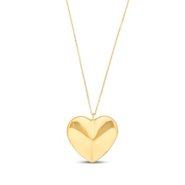 Heart Necklace 14K Yellow Gold 18&quot;