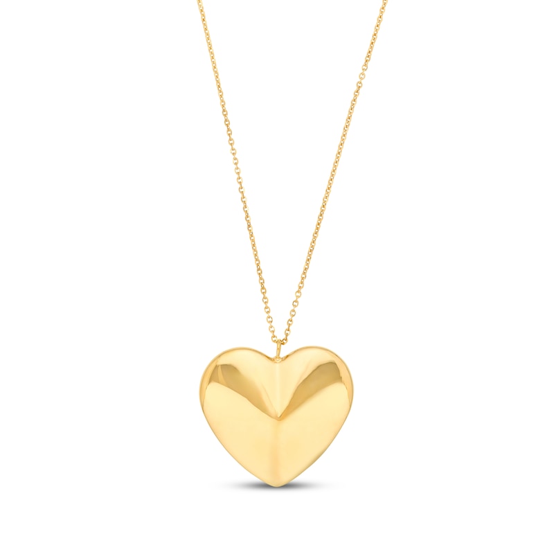 Main Image 1 of Heart Necklace 14K Yellow Gold 18&quot;