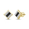 Thumbnail Image 1 of Men's Black & White Multi-Diamond Stud Earrings 1/2 ct tw 10K Yellow Gold