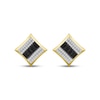 Thumbnail Image 2 of Men's Black & White Multi-Diamond Stud Earrings 1/2 ct tw 10K Yellow Gold