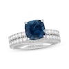 Thumbnail Image 1 of Neil Lane Cushion-Cut London Blue Topaz & Round-Cut Diamond Bridal Set 7/8 ct tw 14K White Gold