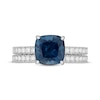 Thumbnail Image 3 of Neil Lane Cushion-Cut London Blue Topaz & Round-Cut Diamond Bridal Set 7/8 ct tw 14K White Gold