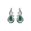 Thumbnail Image 2 of Pear-Shaped Emerald & Round-Cut Diamond Swirl Earrings 1/20 ct tw 10K White Gold