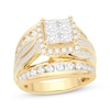 Thumbnail Image 1 of Princess-Cut Quad Diamond Engagement Ring 3 ct tw 14K Yellow Gold