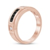 Thumbnail Image 2 of Men’s Black & White Diamond Wedding Band 1/4 ct tw 10K Rose Gold