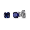 Thumbnail Image 3 of Round-Cut Blue Lab-Created Sapphire Necklace & Stud Earrings Gift Set Sterling Silver 18&quot;